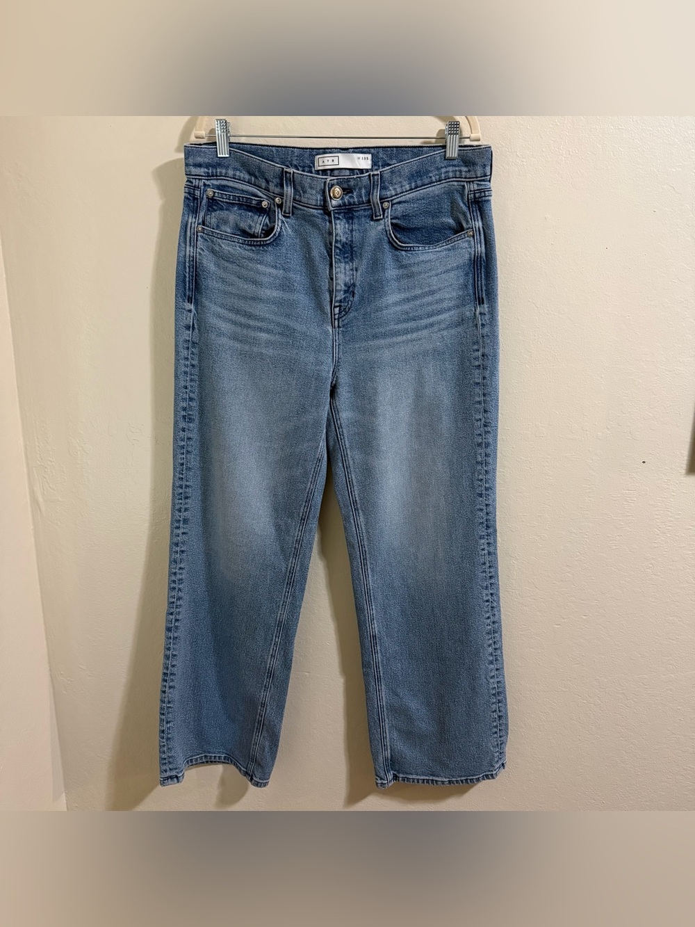 AYR The Secret Sauce Wide Leg Jeans Blue High Rise Women 33S